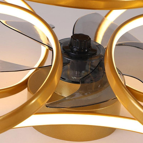 Moderner LED-Deckenventilator „Flower“ mit Fernbedienung und Deckenleuchte-Leuchtezauber