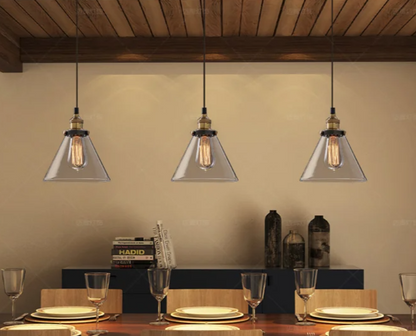 Scandinavian Glass Pendant Light – Vintage Loft E27 Ceiling Lamp | Elegant Ambient Lighting | Contemporary Nordic Interior Feature