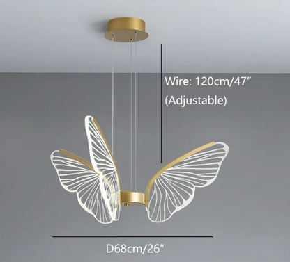 Butterfly Glow LED Pendant Light – Dimmable Designer Ceiling Light | Remote-Controlled Ambient Lighting | Contemporary Luxury Interior Feature