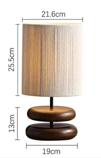 Japanese Wood Table Lamp with Jute Detail – Minimalist LED Bedside Light | Warm Zen Interior Lighting