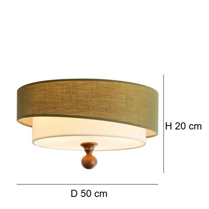 Kaori Ceiling Light – Wabi-Sabi Fabric Flush Lamp | Japanese Minimalist LED Lighting for Calm Interiors
