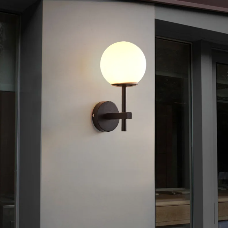 AuroraSphere Wall Light – Nordic Glass Globe LED Wall Lamp | Modern Ambient Lighting for Bedrooms & Bathrooms