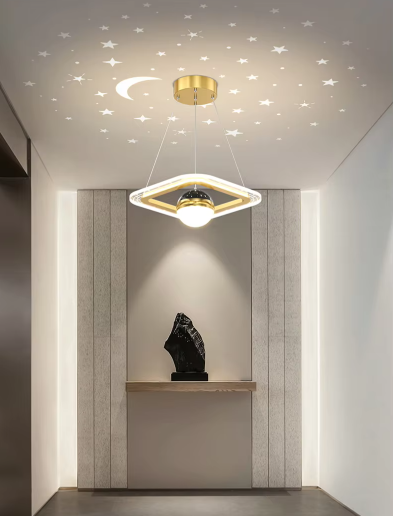 LunaNova LED Deckenleuchte mit Mond- und Sternenprojektion-Leuchtezauber