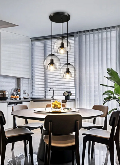 Amber Glass Pendant Light – Modern E27 Ceiling Lamp | Warm Ambient Lighting | Elegant Contemporary Interior Feature