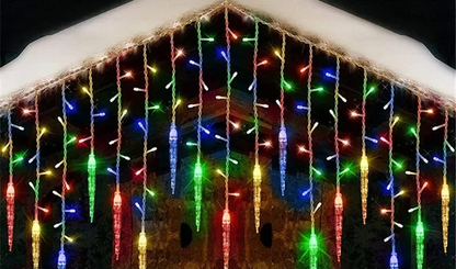 LumaSnow 4M LED Snowflake Curtain Lights – Christmas Icicle String Lights for Windows, Parties & Holiday Decorations