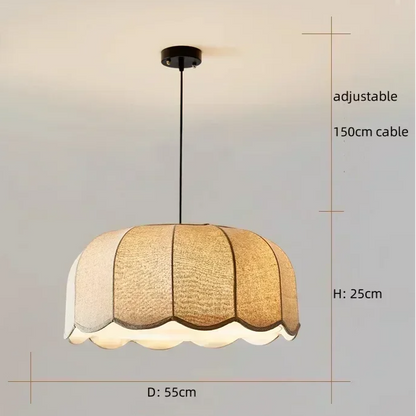 Hoshira Linen Pendant Light – Japandi Wabi-Sabi Ceiling Lamp | Soft Ambient LED Lighting for Modern Interiors