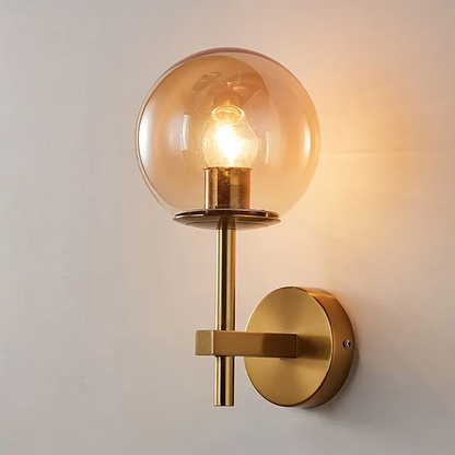 AuroraSphere Wall Light – Nordic Glass Globe LED Wall Lamp | Modern Ambient Lighting for Bedrooms & Bathrooms