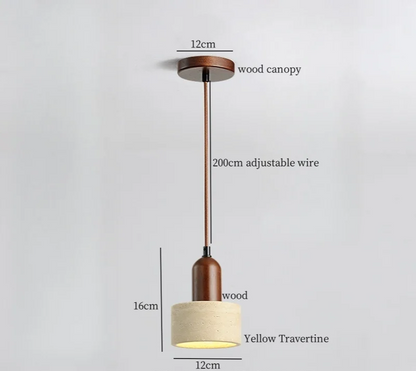 Travora Wabi Pendant Light – Natural Travertine Stone Ceiling Lamp | Japandi Ambient Lighting | Sculptural Interior Elegance