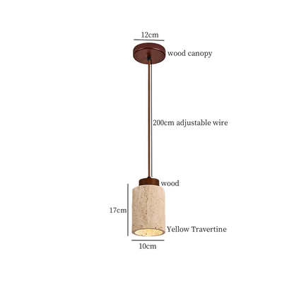 Travora Wabi Pendant Light – Natural Travertine Stone Ceiling Lamp | Japandi Ambient Lighting | Sculptural Interior Elegance
