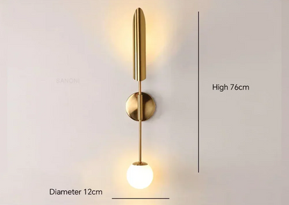 Gold Glass Wall Light – Luxury G9 Wall Lamp | Contemporary Up & Down Lighting | Elegant Interior Accent