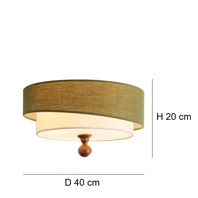 Kaori Ceiling Light – Wabi-Sabi Fabric Flush Lamp | Japanese Minimalist LED Lighting for Calm Interiors
