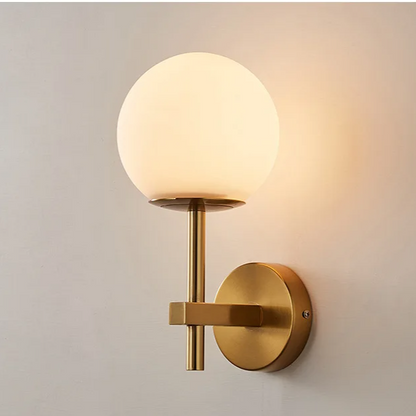 AuroraSphere Wall Light – Nordic Glass Globe LED Wall Lamp | Modern Ambient Lighting for Bedrooms & Bathrooms