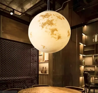 Moonlight Halo LED Pendant Light – Scandinavian Designer Ceiling Lamp | Contemporary Ambient Lighting | Statement Interior Feature