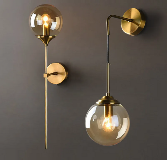 Nordelle Globe Wall Light – Scandinavian Glass Wall Lamp | Modern Ambient Lighting | Minimalist Interior Elegance