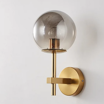 AuroraSphere Wall Light – Nordic Glass Globe LED Wall Lamp | Modern Ambient Lighting for Bedrooms & Bathrooms