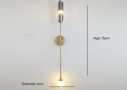 Gold Glass Wall Light – Luxury G9 Wall Lamp | Contemporary Up & Down Lighting | Elegant Interior Accent