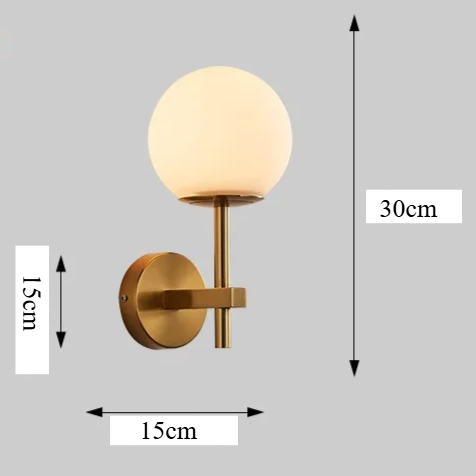 AuroraSphere Wall Light – Nordic Glass Globe LED Wall Lamp | Modern Ambient Lighting for Bedrooms & Bathrooms