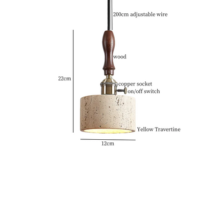 Travora Wabi Pendant Light – Natural Travertine Stone Ceiling Lamp | Japandi Ambient Lighting | Sculptural Interior Elegance