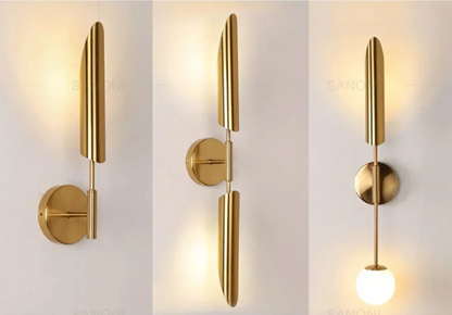 Gold Glass Wall Light – Luxury G9 Wall Lamp | Contemporary Up & Down Lighting | Elegant Interior Accent