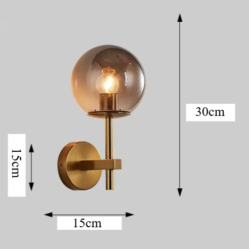 AuroraSphere Wall Light – Nordic Glass Globe LED Wall Lamp | Modern Ambient Lighting for Bedrooms & Bathrooms