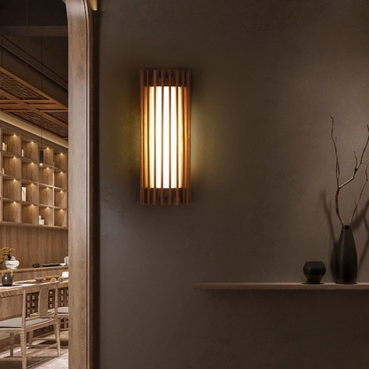 Kiyora Walnut Wall Light – Japanese Wabi-Sabi LED Wall Lamp | Warm Ambient Lighting for Modern Interiors