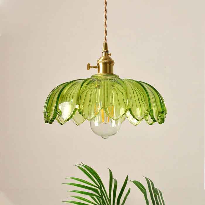 Fioréva Glass Pendant Light – Vintage Floral Bubble Chandelier | Elegant Retro Ceiling Lighting