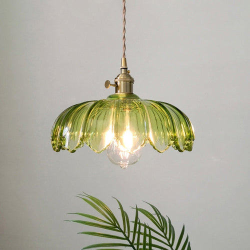 Fioréva Glass Pendant Light – Vintage Floral Bubble Chandelier | Elegant Retro Ceiling Lighting