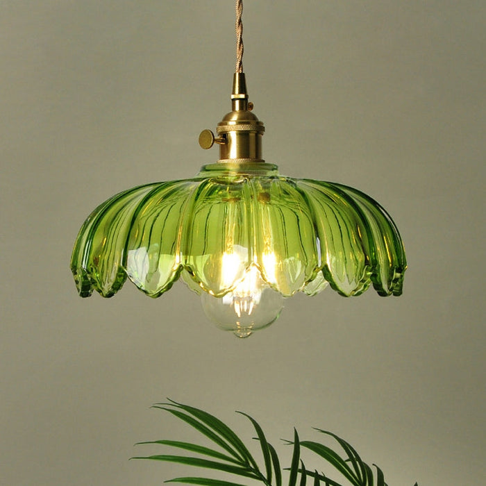 Fioréva Glass Pendant Light – Vintage Floral Bubble Chandelier | Elegant Retro Ceiling Lighting