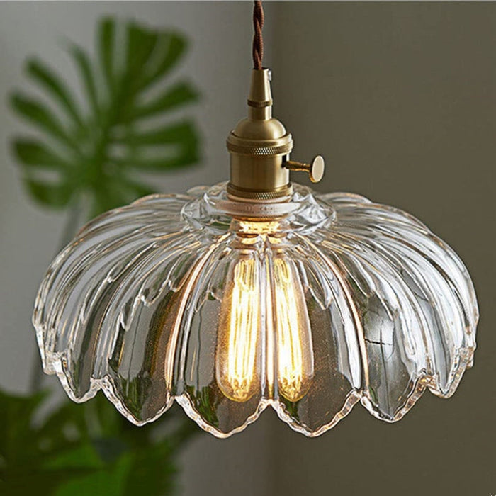 Fioréva Glass Pendant Light – Vintage Floral Bubble Chandelier | Elegant Retro Ceiling Lighting