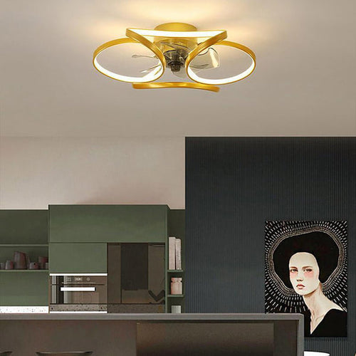 Moderner LED-Deckenventilator „Flower“ mit Fernbedienung und Deckenleuchte-Leuchtezauber