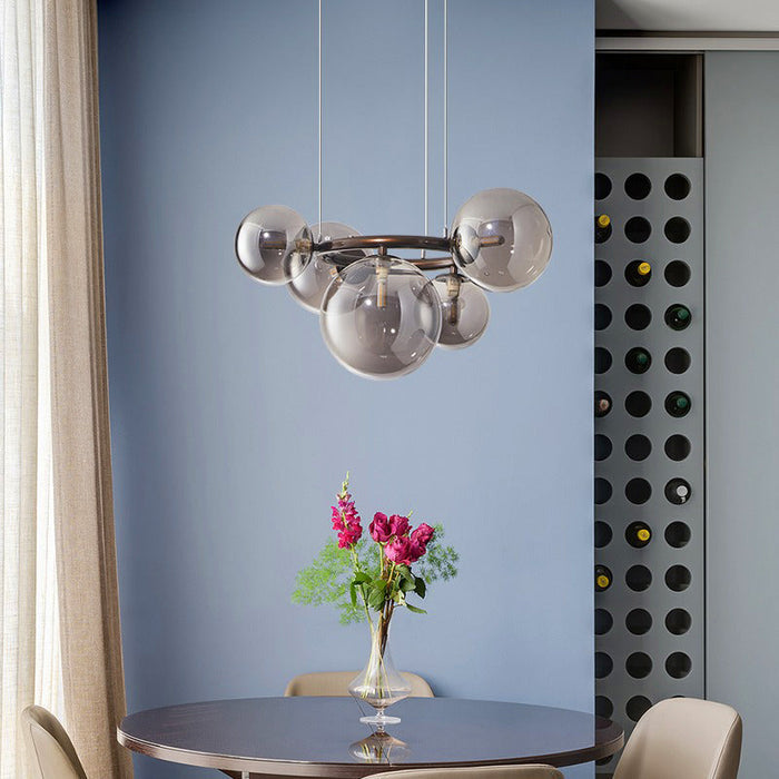 HaloRinga Pendant Light – Scandinavian LED Ring Chandelier | Modern Dimmable Ceiling Lamp for Dining & Living Spaces